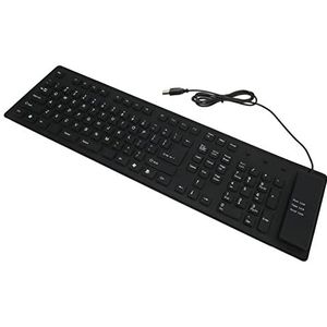 USB Bedraad Toetsenbord, 109 Toetsen 109 Toetsen Opvouwbaar Siliconen Toetsenbord Siliconen Materiaal voor Desktop voor Thuis (zwart)