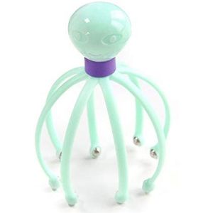 ZHAOONEN 1pcs Head Massager Neck Massage Octopus Scalp Stress Relax Spa Healing Alloy Health Care Tool Body Head Massage Beauty Tool (Color : Green (11X15cm), Plug Type : 11X15cm)