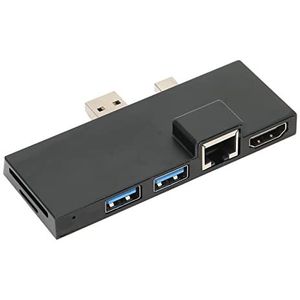 Voor Pro 4/5/6 Docking Station, 6 in 1 Voor Dock 5 Gbps Snelheid Aluminium Behuizing Compact Ontwerp voor Win Vista voor Win Xp voor Win 10(zwart)