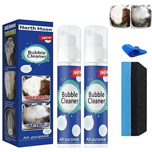 Set van 2 North Moon Bubble Cleaner Foam Spray - Schuimreiniger voor zware olievlekken, sterke vlekverwijderaar, multifunctionele ontvettingsreiniger voor keuken (30 ml)