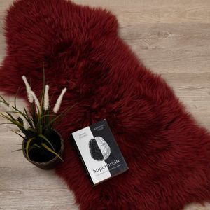 WOOOL® Australisch Schapenvacht - Rood S (90x50cm) 100% Natuurlijk & Echt - Vloerkleed - ECO+