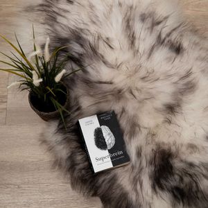 WOOOL® IJslandse Schapenvacht - Wit Zwart XS (80x45cm) 100% Natuurlijk & Echt - Vloerkleed - ECO+