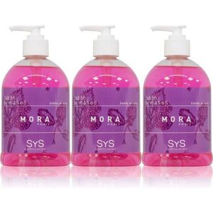 Sys Zeepdispenser Zwarte Bes - Incl. 3x500ml - Diep Reinigend & Versterkend - Handzeep Pomp - Zeeppomp