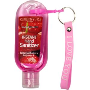 Bodynaturals hydraterende handgel | Single | Cherry Ice | fruit | 1 stuk | sleutelhanger | tashanger | antibacterieel | hygiene |