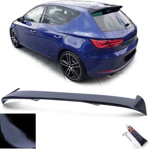 Seat Leon 5F 2012 t/m 2020 Dakspoiler Extention Lip Styling Dak Spoiler Hoogglans Zwart