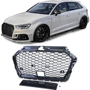 Passend Voor Audi A3 8V 16 t/m 20 Sport Grill Met ACC Zonder Embleem Hoogglans Zwart Honingraat Quattro Look S3 RS3 Tsi Tdi Styling