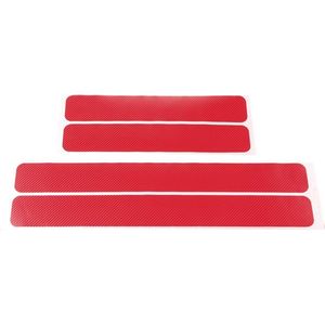 Instaplijsten Auto - Autodeur sticker - Autolijst Beschermer - Autodeur instaplijst - Beschermfolie - Universeel - Carbon Rood (Set voor gehele auto) 4 Lijsten