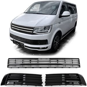 Bumper Grill Hoogglans Zwart Geschikt Voor Vw T6 Transporter Multivan Zonder ACC 2015 t/m 2019