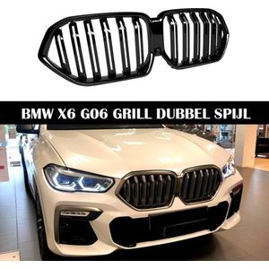 Passend Voor Bmw X6 G06 Grill Dubbele Spijl Hoogglans Zwart Grille Nieren Xdrive 30D 40D 40i 50i M Sport Look