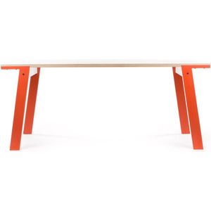 rform - Flat table/Vlakke tafel - Blad met berken multiplex en laminaat - L150 x B75 x H75 cm - Foxy orange/Oranje