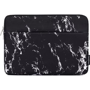 CanvasArtisan - Sleeve voor laptop en/of tablets met voorvak en rits - 13 inch - kleur: Marmer Zwart