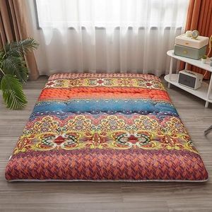 Japanse vloermatras, futonmatras, 10 cm dikke opvouwbare Tatami-mat, opvouwbaar, oprolbaar matras, matrasbeschermer vloerkussenbed, for slaapzalen, kamperen, banken (Color : G, Size : 1.8 * 2.2m)