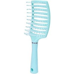 Paddle Borstel, Gebogen Ergonomische Haarborstel voor On-The-Go Home Groomer Blauw