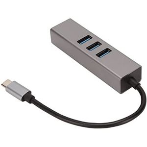 USB C Naar RJ45 Adapter Zilvergrijs 5Gbps Warmteafvoer USB C Hub voor Linux voor Windows