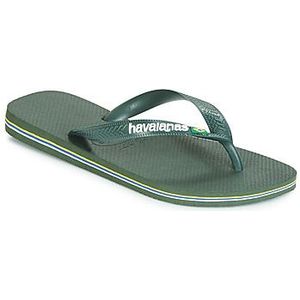 Havaianas Brasil Logo uniseks-volwassene Slippers , Groente (Green Olive), 33/34 EU