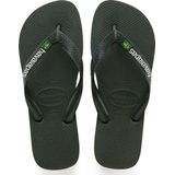 Havaianas Brasil Logo Unisex Slippers - Green Olive