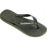 Havaianas Brasil Logo Unisex Slippers - Green Olive
