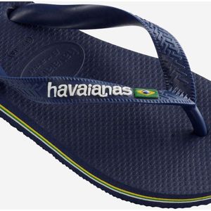 Slippers Brasil Logo HAVAIANAS. Rubber materiaal. Maten 27/28. Blauw kleur