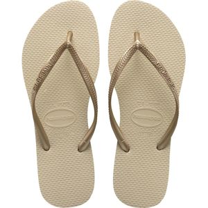 Havaianas - Dames sandalen en slippers - Slim Sand Grey/Light Golden voor Dames - Maat 37-38 - Goud