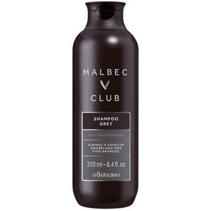 Malbec Club - voor mannen - Shampoo voor grijs haar - 250 ml  - Reinigt, parfumeert en vermindert de gelige gloed van je lokken, waardoor het haar mooi glanzend blijft.