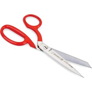 Mundial Professionele Stofschaar 21 cm - RVS - Rood Gelakt met Microvertanding - 271-8SR - 8 Inch - Linkshandig