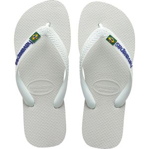 Slipper Unisex Havaianas Brasil Logo White-Schoenmaat 45 - 46
