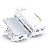 TP-Link WLAN Powerline-adapterset TL-WPA4220 KIT (WLAN 300 Mbit/s, AV600 Powerline, Wifi Clone, 3 LAN-poorten, Plug & Play, compatibel met alle Powerline-adapters, ideaal voor streaming) wit