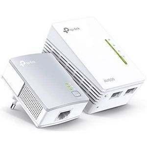 TP-Link WLAN Powerline-adapterset TL-WPA4220 KIT (WLAN 300 Mbit/s, AV600 Powerline, Wifi Clone, 3 LAN-poorten, Plug & Play, compatibel met alle Powerline-adapters, ideaal voor streaming) wit