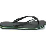 Havaianas Brasil Logo uniseks-volwassene Slippers , Zwart (Black/Black 850), 47/48 EU