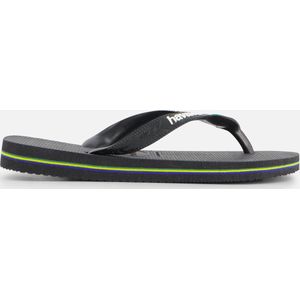 Havaianas - Sandalen en slippers - Brasil Logo Black/Black voor Heren - Maat 43-44 - Zwart