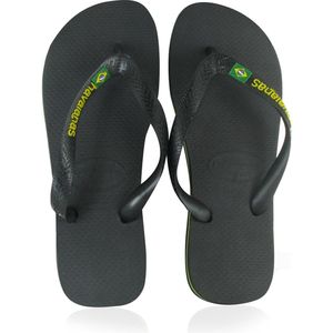 Havaianas - Sandalen en slippers - Brasil Logo Black/Black voor Heren - Maat 37-38 - Zwart