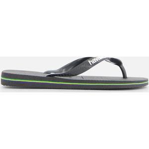 Havaianas Brasil Logo Heren Slippers en Sandalen - Zwart  - Leer - Foot Locker