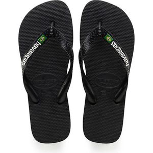 Havaianas Brasil Logo uniseks-volwassene Slippers , Zwart (Black/Black 850), 41/42 EU