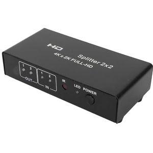 HD Multimedia-interfaceschakelaar, HD Multimedia-interfacesplitter 2x2 100-240V 4K 60Hz voor 4K-gameconsoles voor 4K TV (EU-stekker)