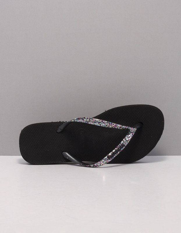 Havaianas - Slim Flatform - Slipper - Black - 100% Rubber - Dikke Zool