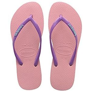 Havaianas Slim Logo Slippers dames , Roze (Macaroon Pink), 45/46 EU