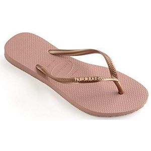 Havaianas SLIM LOGO METALLIC, ROSE NUDE/ROSE GOLD, UK 1/2, Rose Naakt Rose Goud, 2 UK