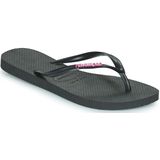 Havaianas  SLIM LOGO METALLIC  slippers  dames Zwart