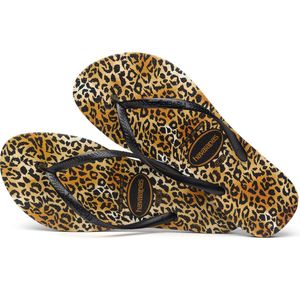 Havaianas Slim Leopard Meisjes Slippers - Black/Black - Maat 29/30