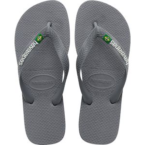 Havaianas Brasil Logo Teenslippers, uniseks, Staal grijs