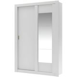 Kast PETTERI - 2 schuifdeuren - Met spiegel - L152 cm - Wit