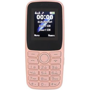 Mobiele Telefoon met Grote Knop, 1,77 Inch 900mAh Dual Card Outdoor Standby Mobiele Telefoon voor Ouderen (Roze)