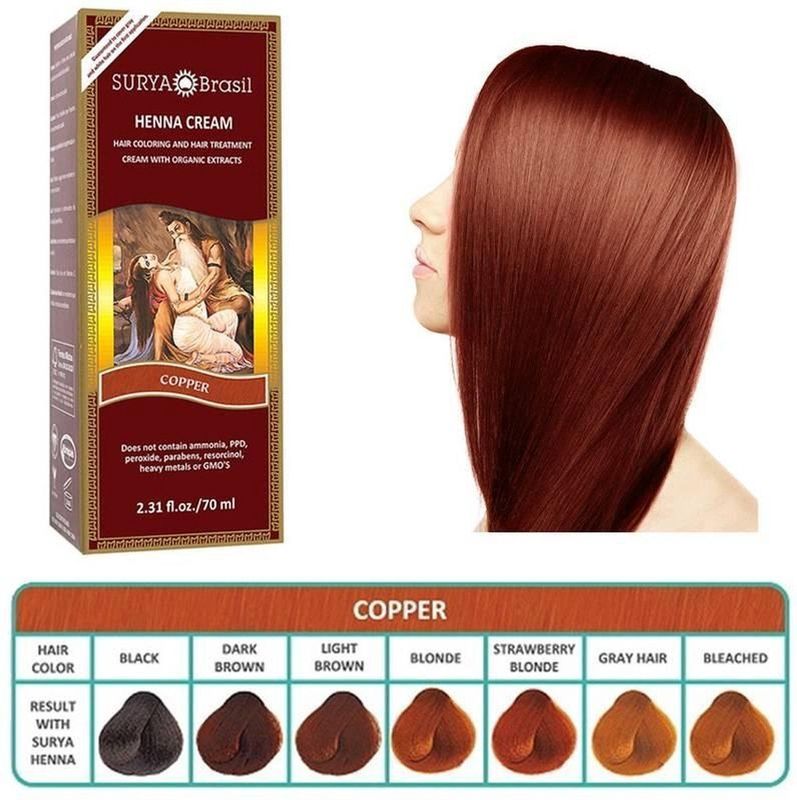 Surya Brasil Henna Haarverf Creme - Copper - 70 ml
