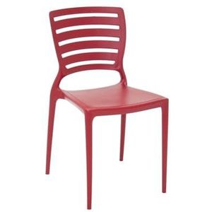 Tramontina Stoel Sofia, kunststof, stoel van kunststof, polypropyleen, rood, 515 x 435 x 825 mm