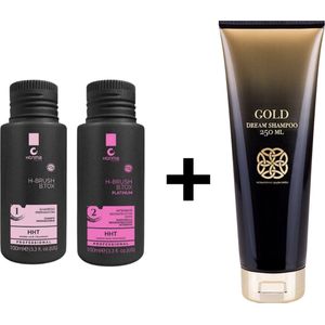 Original KIT LISSAGE BRÉSILIEN | HONMA TOKYO H BRUSH 2x100ml + GOLD DREAM SHAMPOO 250 ML 100% VEGAN