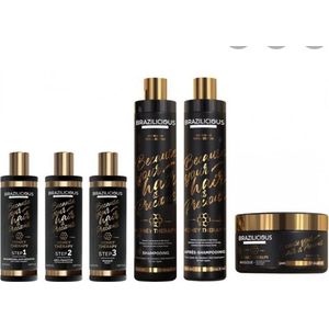 BraziliCious Honey Therapy Keratine 3 x 100ml & Brazilicious Honey Shampoo & Conditioner & masker 3x250ml