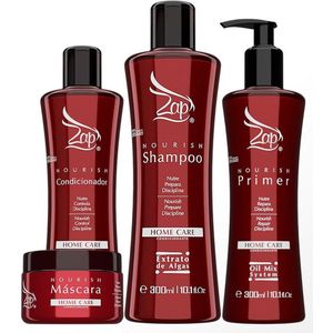 Zap Kit 4 Nourish Home care Shampoo + Conditioner + Mascara + Leave in 3x300ml +250 ml
