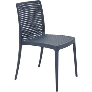 Tramontina Stoel Isabelle, kunststof, kunststof stoel, polypropyleen, blauw, 550x 500x 825 mm