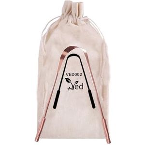 Ved 100% puur koperen tongschraper met milieuvriendelijke reistas, natuurlijke koperen tongreiniger, gebruik goede grip comfortabel handvat.