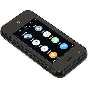 Mini-smartphone 2,5 Inch Quad Core 3G Mobiele Telefoon, Ontgrendeld Dual SIM, voorKleine Telefoon met WiFi (Elf Zwart)